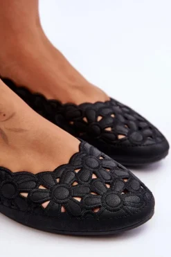 Evento Baleriny Klasyczne*Ażurowe Baleriny Damskie Czarne Visionary