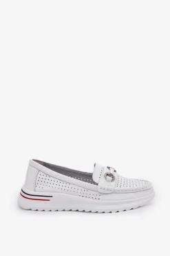 Damskie Buty damskie Vinceza Ażurowe Baleriny Z Naturalnej Skóry Vinceza 95331 Białe