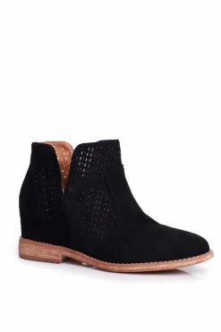 New Damskie buty S.Barski Ażurowe Botki Na Koturnie S.Barski Czarne