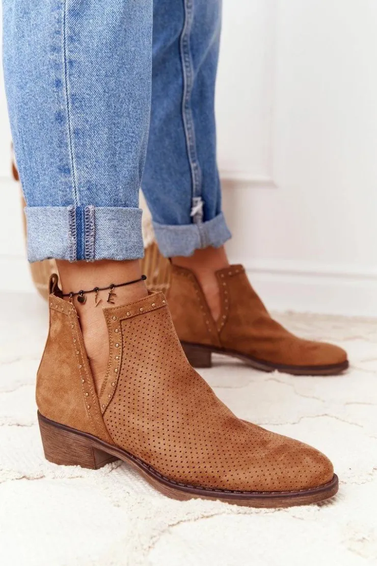 Boto Ażurowe Botki Z Wycięciami Camel Clever