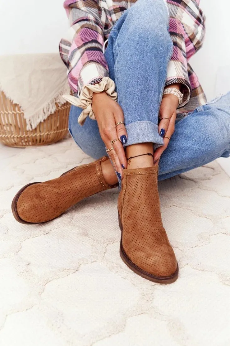 Boto Ażurowe Botki Z Wycięciami Camel Clever