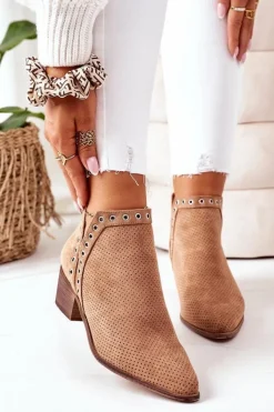 Best Boto Ażurowe Botki Z Wycięciami Camel Western