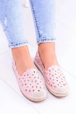 Discount Boto Ażurowe Espadryle W Kwiaty Lu Boo Różowe