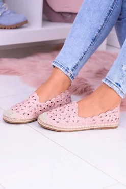 Discount Boto Ażurowe Espadryle W Kwiaty Lu Boo Różowe