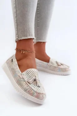 Online Boto Ażurowe Mokasyny Damskie Z Eko Skóry Multikolor Tinami