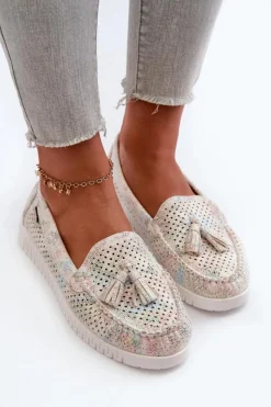 Online Boto Ażurowe Mokasyny Damskie Z Eko Skóry Multikolor Tinami