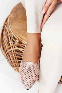 Damskie Buty damskie Vinceza Ażurowe Mokasyny Na Złotym Obcasie Vinceza 21-10602 Multikolor