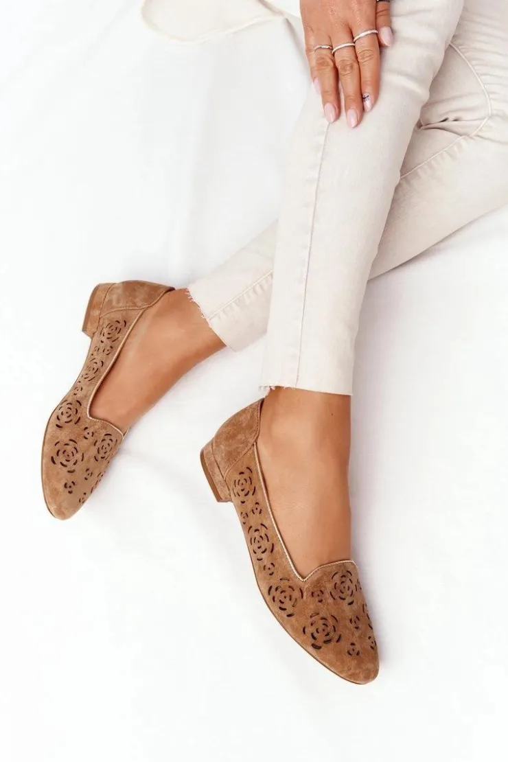 Clearance Buty Sergio Leone Ażurowe Mokasyny Sergio Leone BL627 Rude