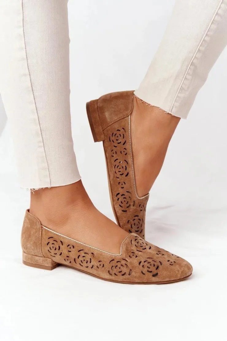 Clearance Buty Sergio Leone Ażurowe Mokasyny Sergio Leone BL627 Rude