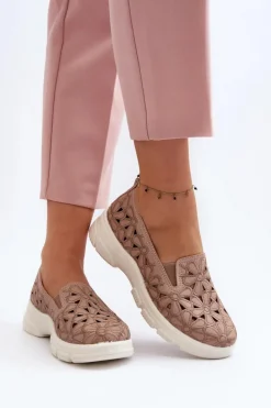 Evento Ażurowe Półbuty Damskie Różowe Emilei Różowy