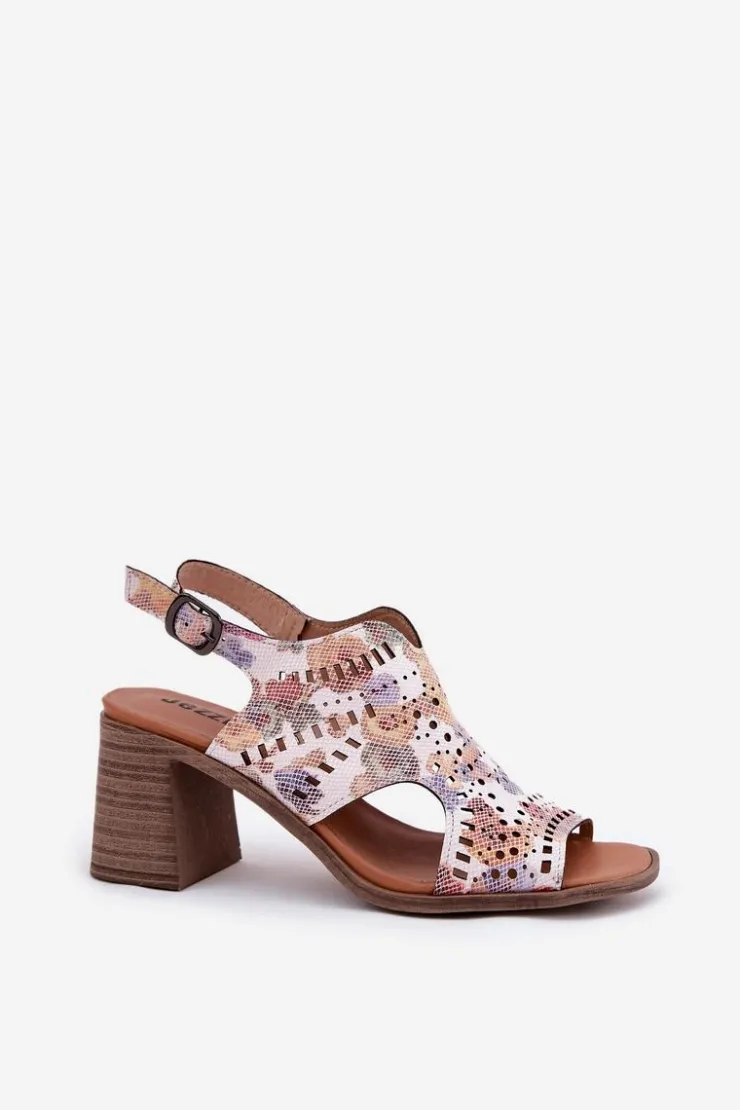 Clearance Boto Ażurowe Sandały Damskie Na Słupku Multikolor Tosine Wielokolorowy
