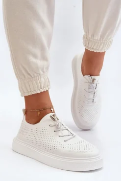 Boto Trampki Damskie Niskie*Ażurowe Trampki Damskie Białe Unassemia
