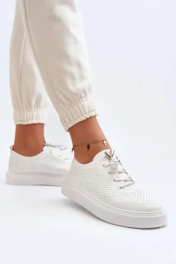 Boto Trampki Damskie Niskie*Ażurowe Trampki Damskie Białe Unassemia