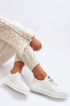Boto Trampki Damskie Niskie*Ażurowe Trampki Damskie Białe Unassemia
