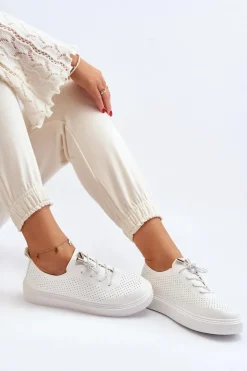 Boto Trampki Damskie Niskie*Ażurowe Trampki Damskie Białe Unassemia