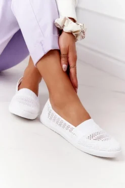 Online Boto Ażurowe Wsuwane Tenisówki Slip-On Białe Chillout