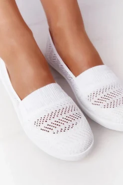 Online Boto Ażurowe Wsuwane Tenisówki Slip-On Białe Chillout