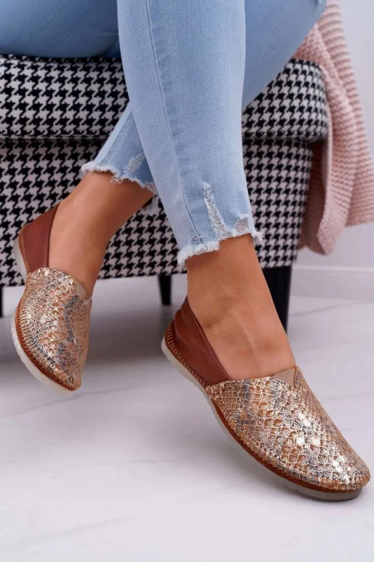 Damskie Maciejka Baleriny Damskie Brązowe 1930A-29/00-6