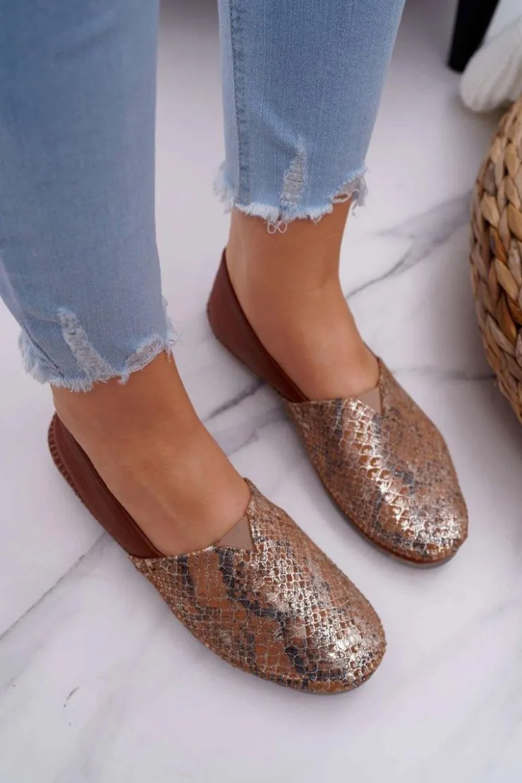 Damskie Maciejka Baleriny Damskie Brązowe 1930A-29/00-6