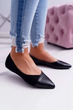 Damskie Boto Baleriny Damskie Czarne Tergo