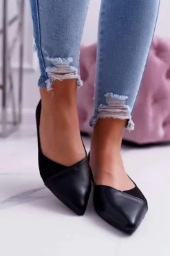 Damskie Boto Baleriny Damskie Czarne Tergo