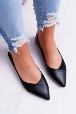 Damskie Boto Baleriny Damskie Czarne Tergo