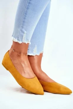 Best Boto Baleriny Damskie Eko-Zamsz Żółte Bellissima