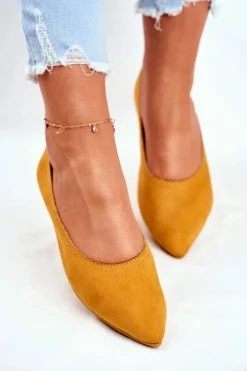 Best Boto Baleriny Damskie Eko-Zamsz Żółte Bellissima