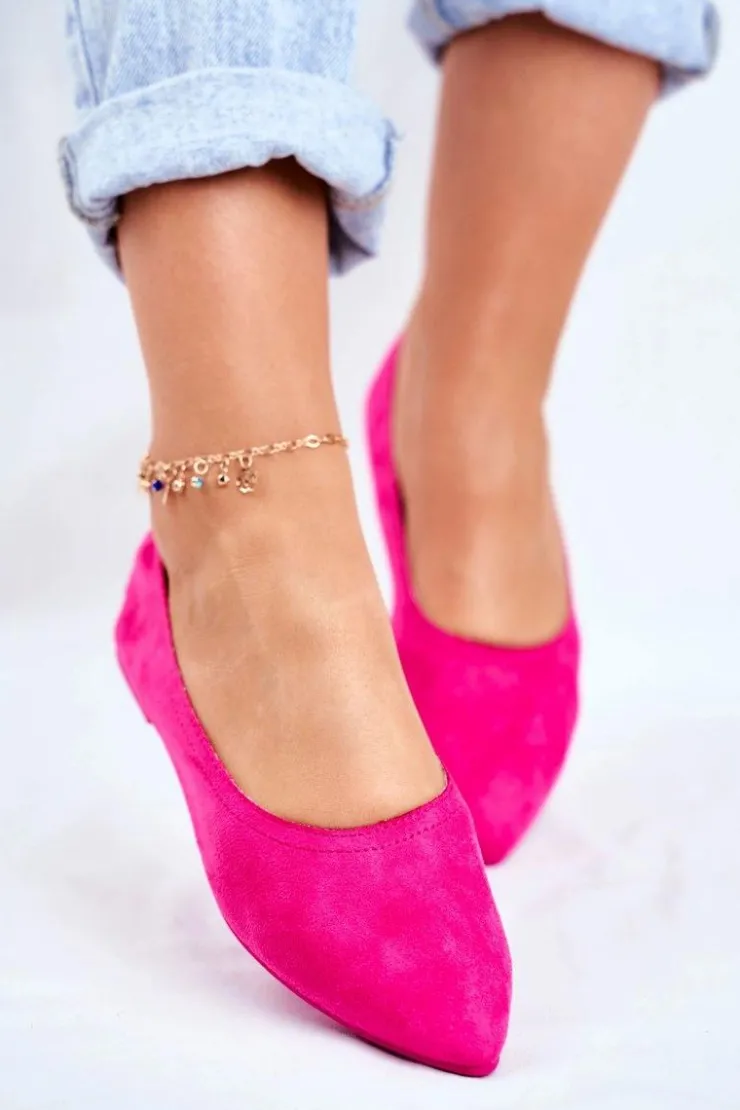 Damskie Boto Baleriny Damskie Eko-Zamsz Fuksja Bellissima