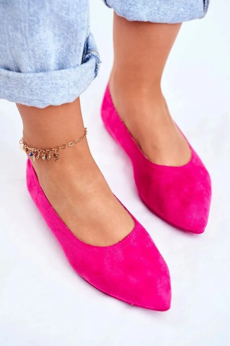 Damskie Boto Baleriny Damskie Eko-Zamsz Fuksja Bellissima