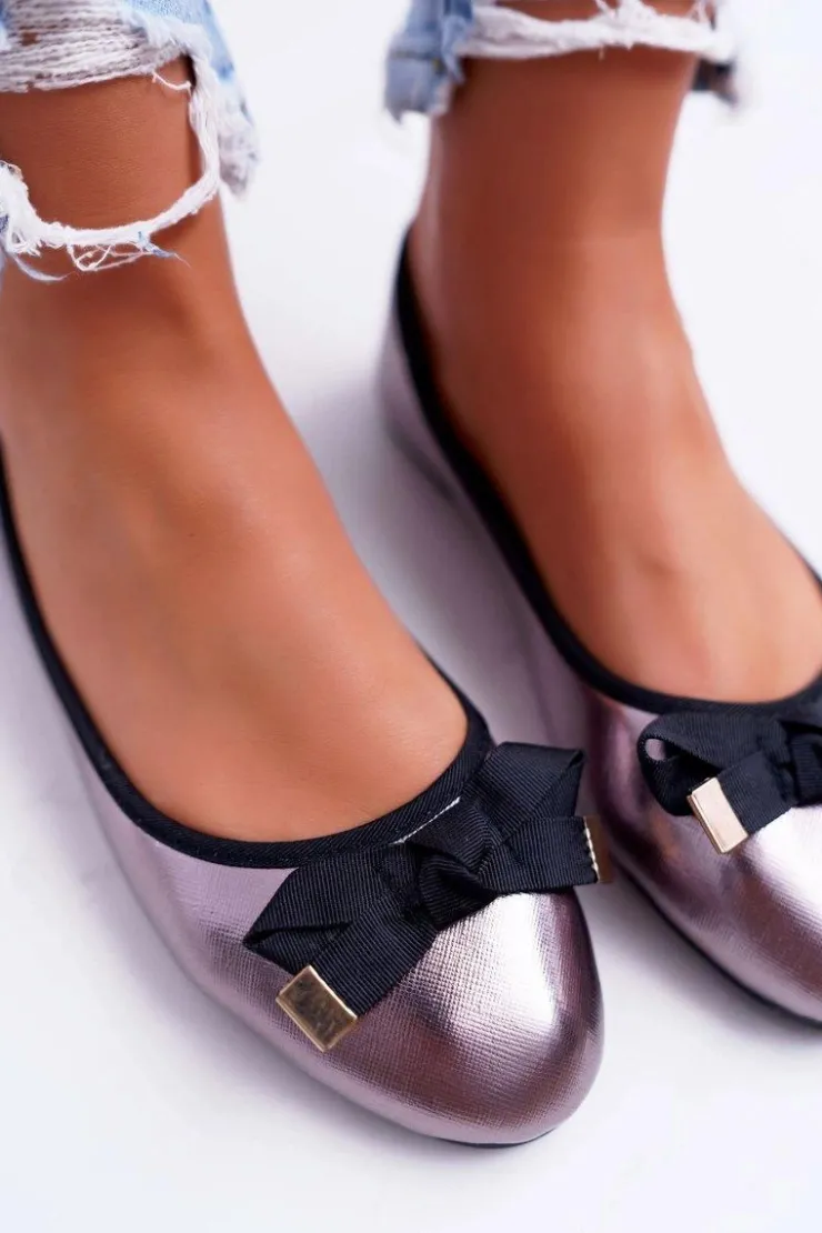 Damskie Boto Baleriny Damskie Eleganckie Grafitowe LaDonna