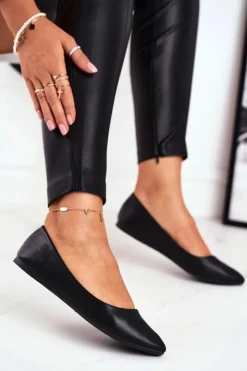 Damskie Boto Baleriny Damskie Eleganckie Czarne Maude