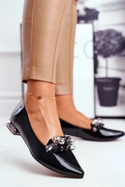 Laura Messi Baleriny Skórzane|Baleriny Klasyczne*Baleriny Damskie Skórzane Czarne 2157