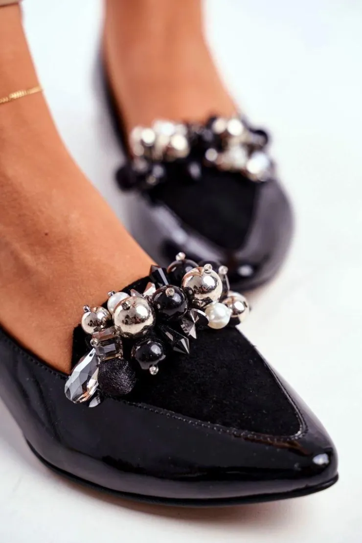 Laura Messi Baleriny Skórzane|Baleriny Klasyczne*Baleriny Damskie Skórzane Czarne 2157