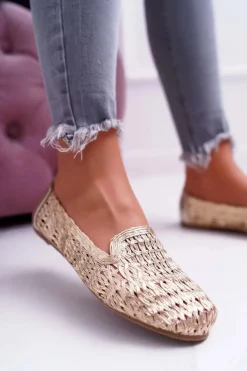 Hot Boto Baleriny Damskie Lu Boo Plecione Złote 4Ever