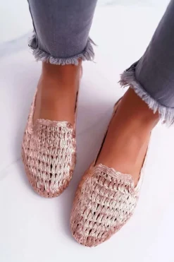 Online Boto Baleriny Damskie Lu Boo Plecione Różowe Złoto 4Ever