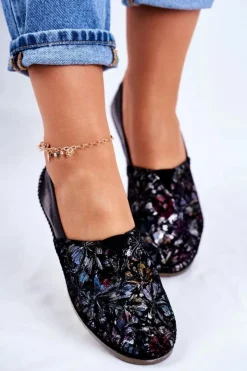 Online Maciejka Baleriny Damskie Skórzane Czarne 01930-70/00-0