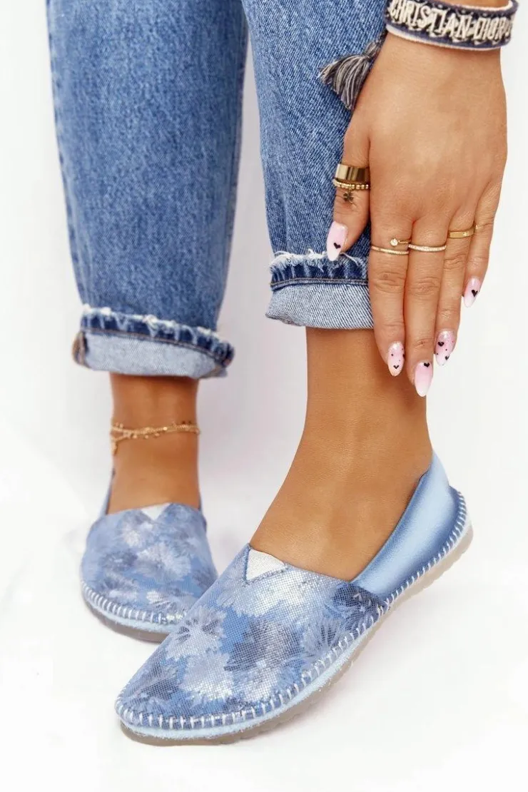 Maciejka Baleriny Skórzane|Baleriny Klasyczne*Baleriny Damskie Niebieskie 01930-72/00-0