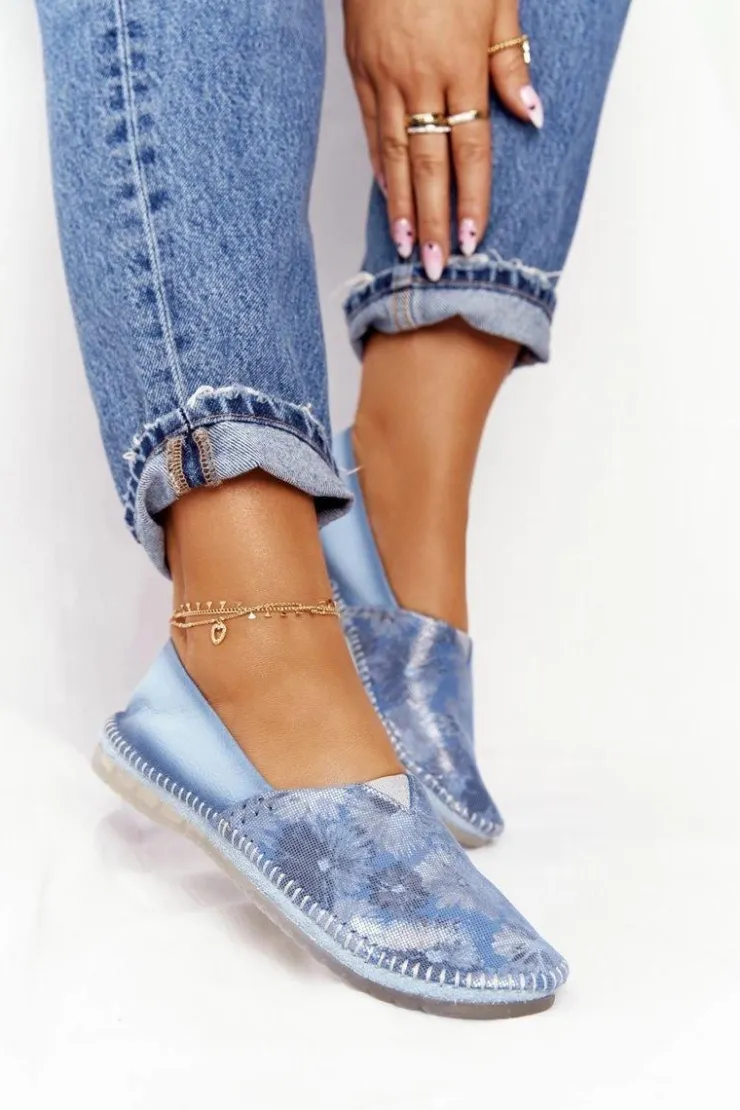 Maciejka Baleriny Skórzane|Baleriny Klasyczne*Baleriny Damskie Niebieskie 01930-72/00-0