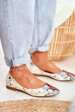 Outlet Buty Sergio Leone Baleriny Damskie Sergio Leone Czerwony Wąż BL611 Nemsis