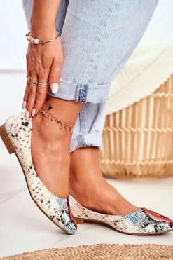 Outlet Buty Sergio Leone Baleriny Damskie Sergio Leone Czerwony Wąż BL611 Nemsis