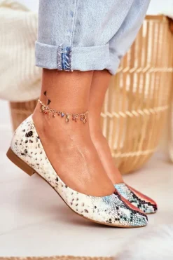 Outlet Buty Sergio Leone Baleriny Damskie Sergio Leone Czerwony Wąż BL611 Nemsis