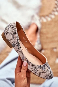 Best Buty Sergio Leone Baleriny Damskie Sergio Leone Biały Wąż BL611 Nemsis