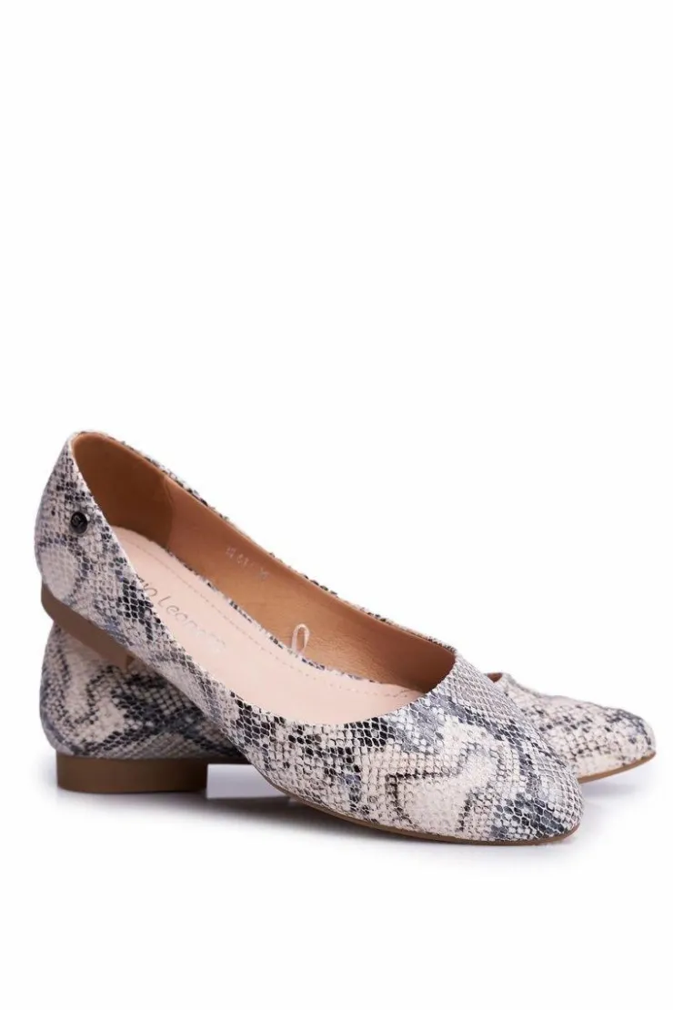 Best Buty Sergio Leone Baleriny Damskie Sergio Leone Biały Wąż BL611 Nemsis