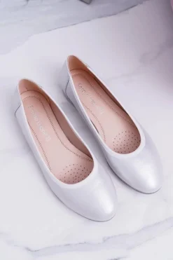 Online Buty Sergio Leone Baleriny Damskie Sergio Leone Srebrne Plex