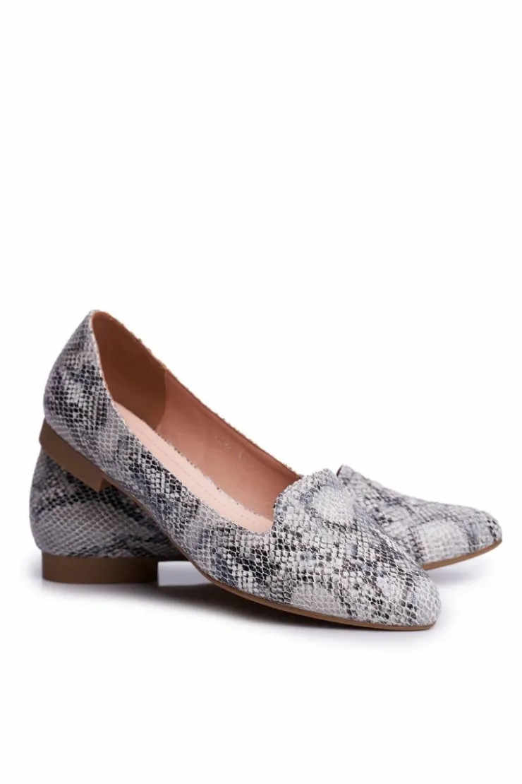 Damskie Buty Sergio Leone Baleriny Damskie Sergio Leone Biały Wąż BL610