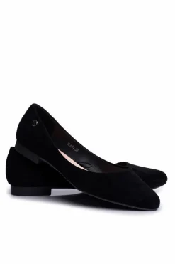 Buty Sergio Leone Baleriny Klasyczne*Baleriny Damskie Zamszowe Sergio Leone BL611 Czarne Nemsis