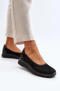 Hot Evento Baleriny Na Platformie I Koturnie Czarne Aviaba