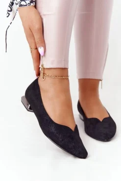 Damskie Buty damskie Vinceza Baleriny Na Srebrnym Obcasie Vinceza 21-10601 Czarne