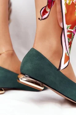 Hot Buty damskie Vinceza Baleriny Na Złotym Obcasie Vinceza 21-10601 Zielone